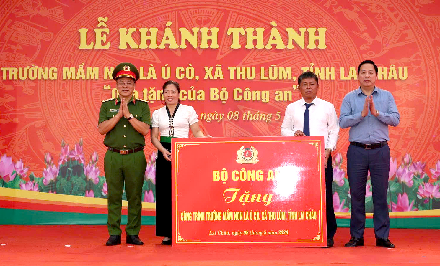 Lai Châu: Lễ khánh thành, bàn giao điểm trường mầm non Là Ú Cò