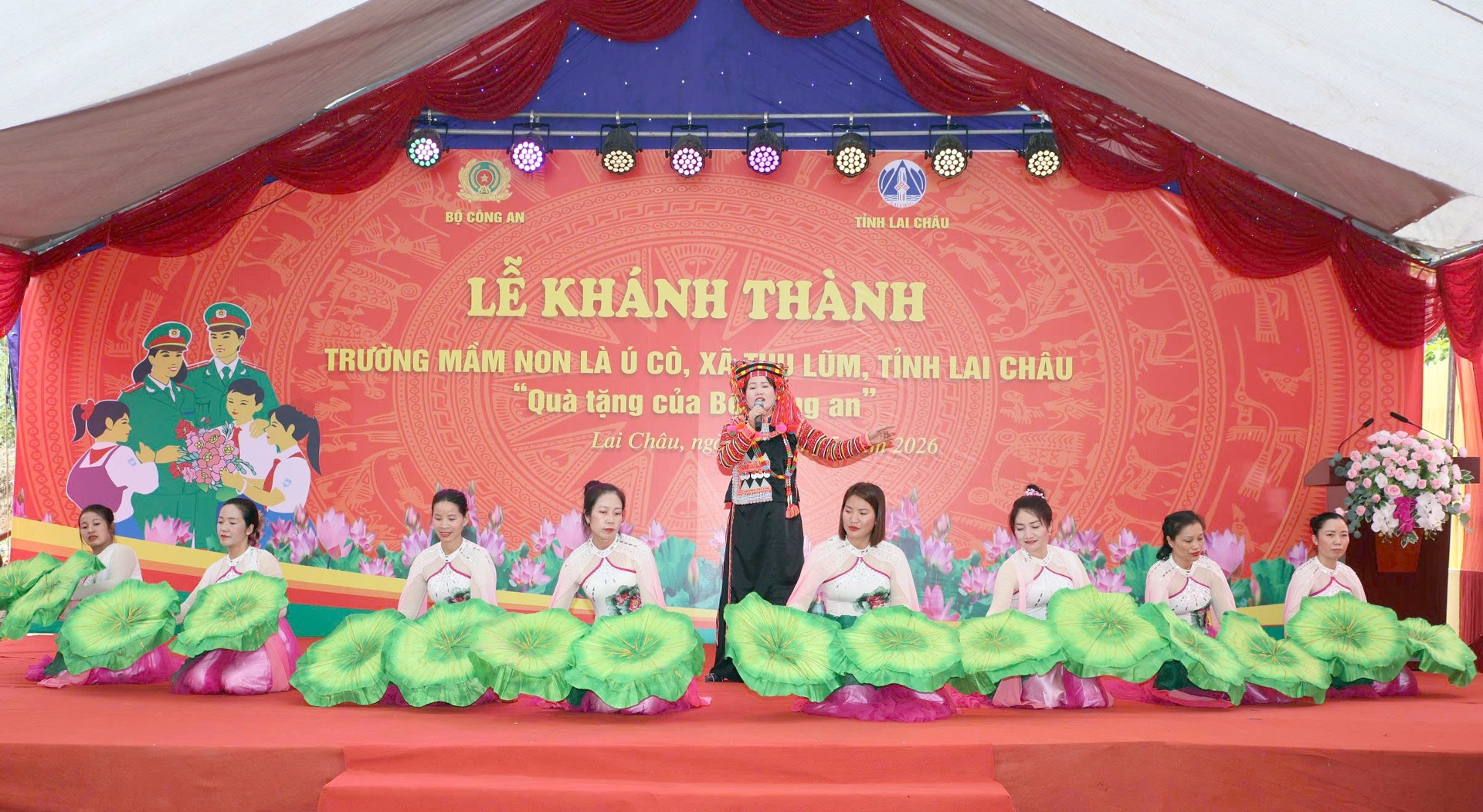 Lai Châu: Lễ khánh thành, bàn giao điểm trường mầm non Là Ú Cò