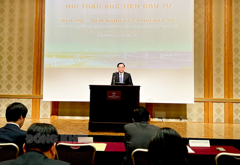 Chủ tịch UBND tỉnh Trần Ngọc Tam phát biểu chào mừng tại hội thảo.