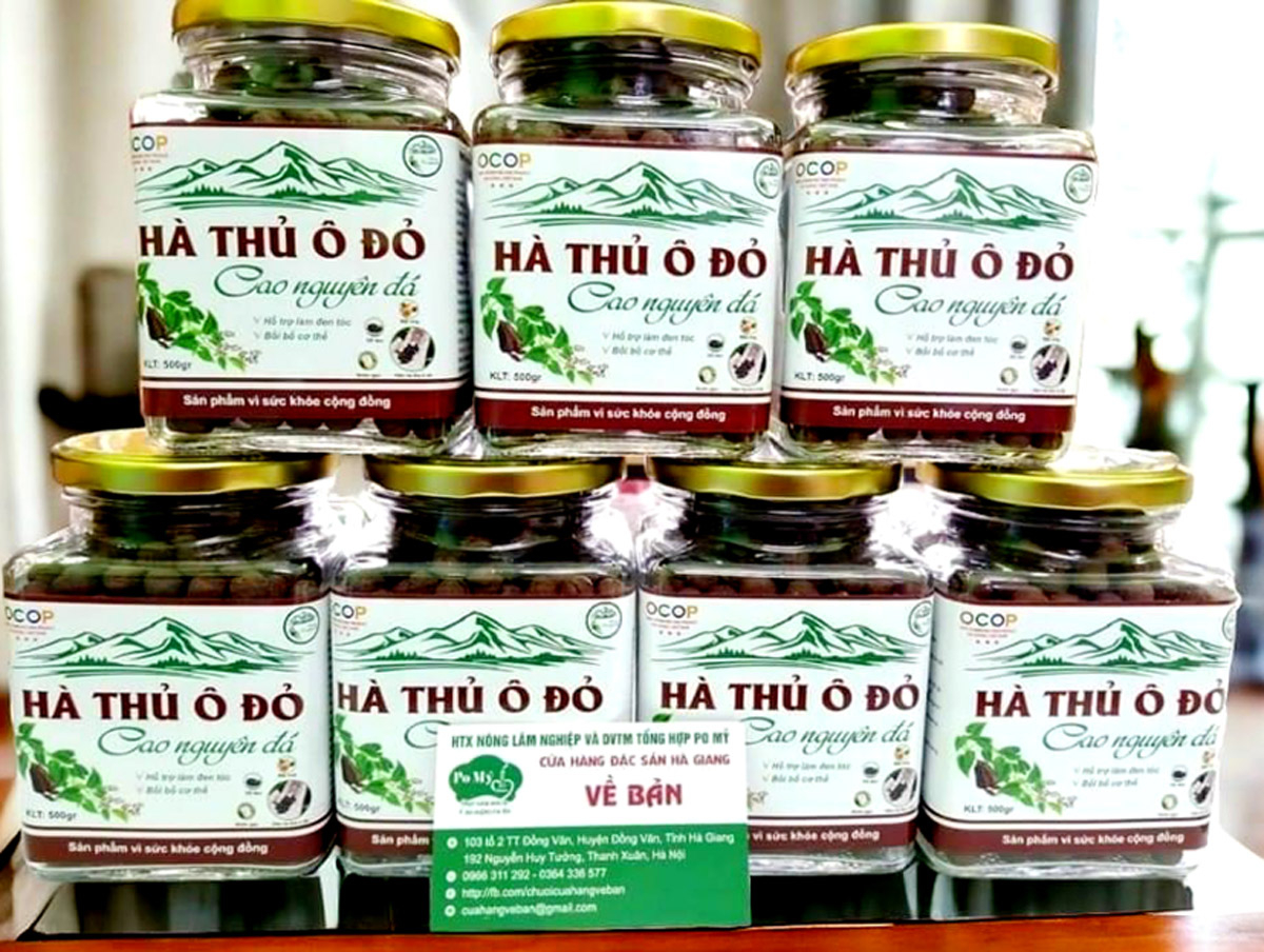 Sản phẩm Ocop của Hợp tác xã Po Mỷ (Đồng Văn).   Ảnh: CTV