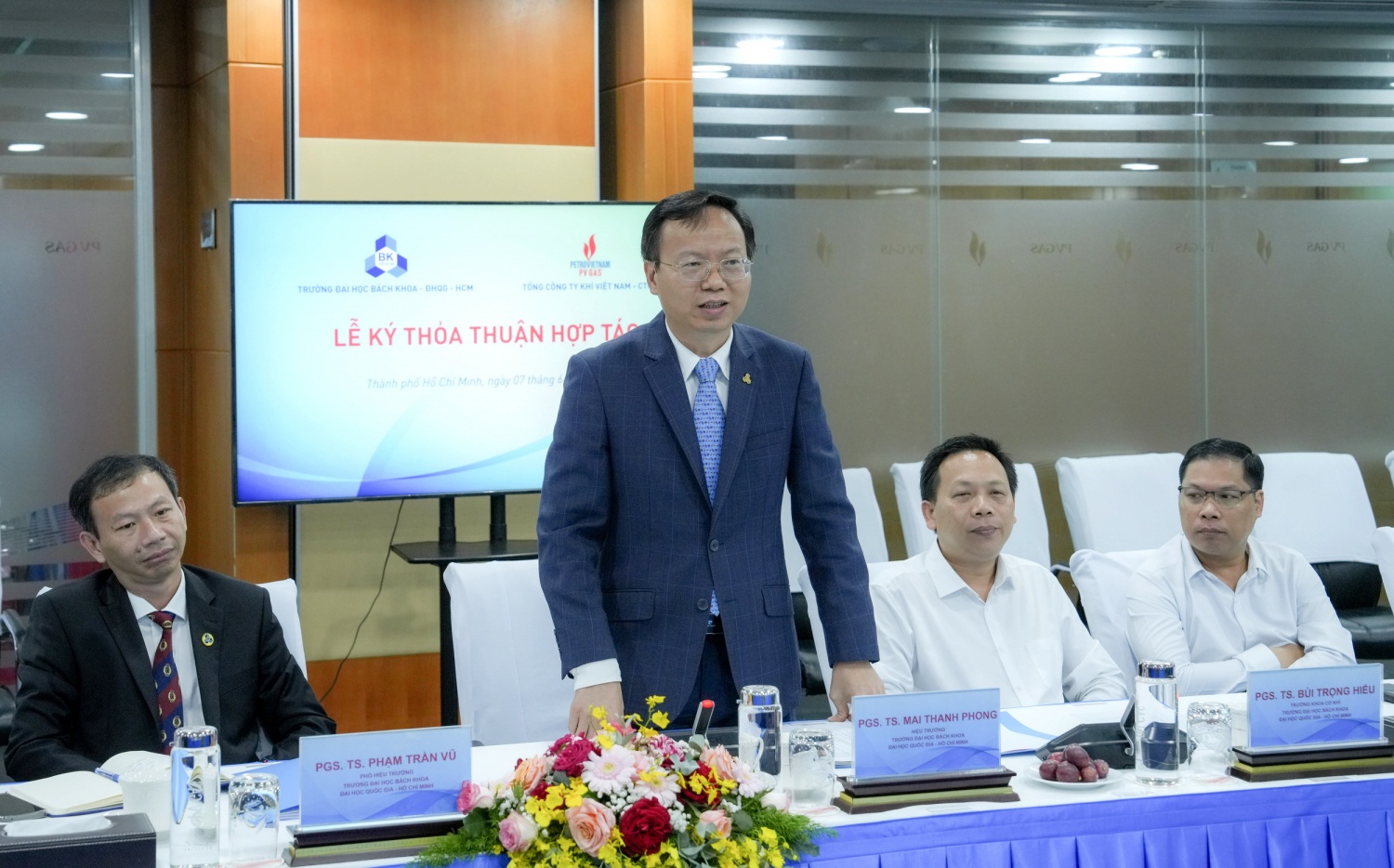 PGS. TS. Mai Thanh Phong – Hiệu trưởng Trường Đại học Bách khoa khẳng định sự thống nhất hợp tác với PV GAS