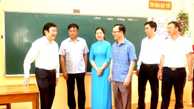 Hà Giang: Nguyên Chủ tịch nước Trương Tấn Sang dự lễ khánh thành điểm trường Khuổi Én