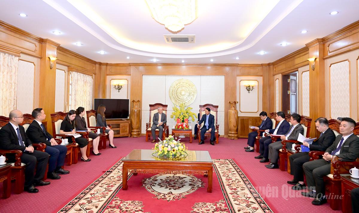 Tuyên Quang: Bí thư Tỉnh ủy Hầu A Lềnh tiếp, làm việc với Tập đoàn Xây dựng Thái Bình Dương, Trung Quốc