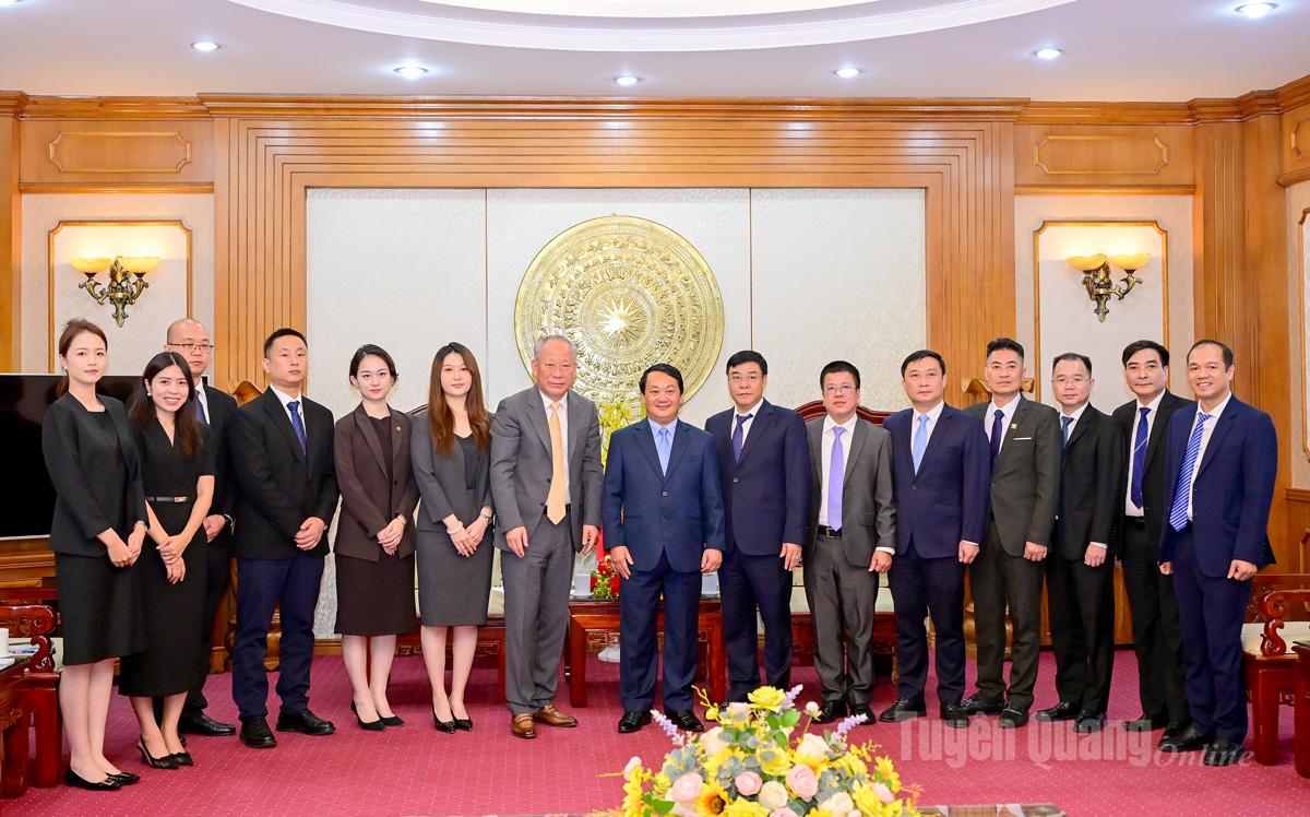 Tuyên Quang: Bí thư Tỉnh ủy Hầu A Lềnh tiếp, làm việc với Tập đoàn Xây dựng Thái Bình Dương, Trung Quốc