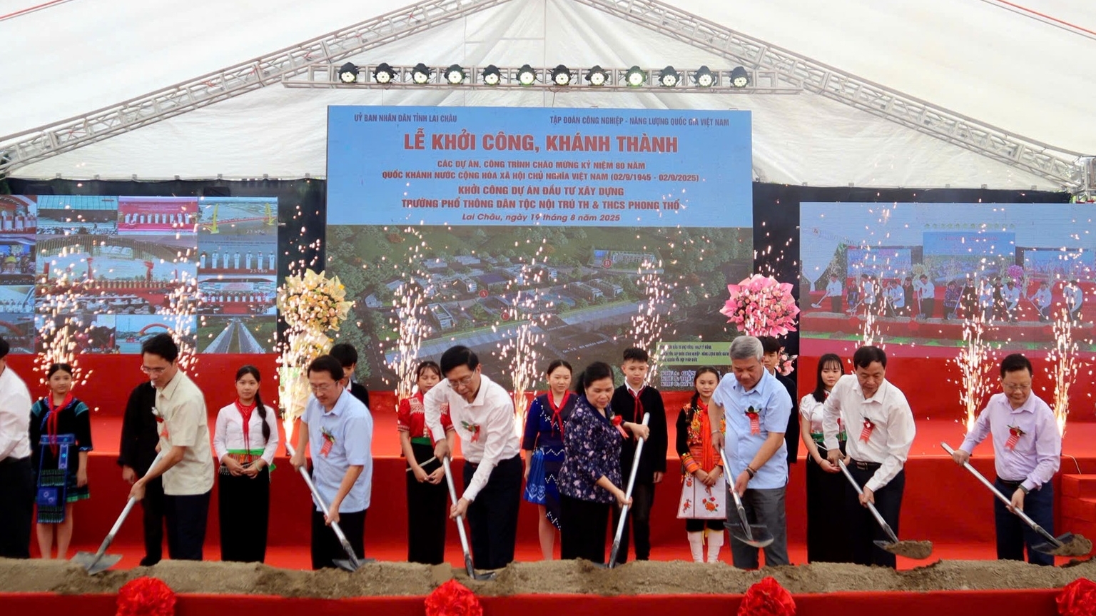 Lai Châu: Khởi công Dự án đầu tư xây dựng Trường phổ thông Dân tộc nội trú Tiểu học và THCS Phong Thổ