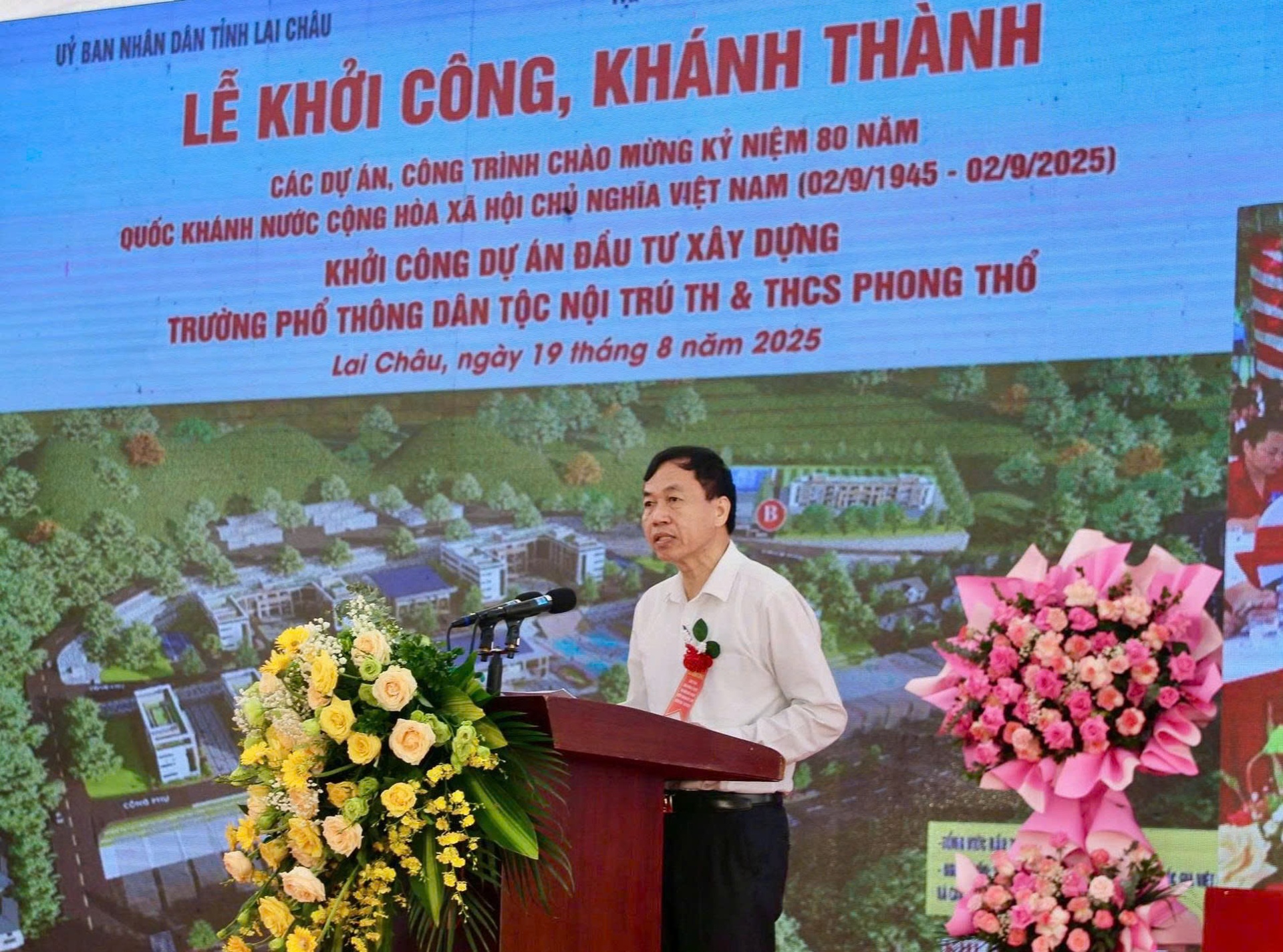 Lai Châu: Khởi công Dự án đầu tư xây dựng Trường phổ thông Dân tộc nội trú Tiểu học và THCS Phong Thổ