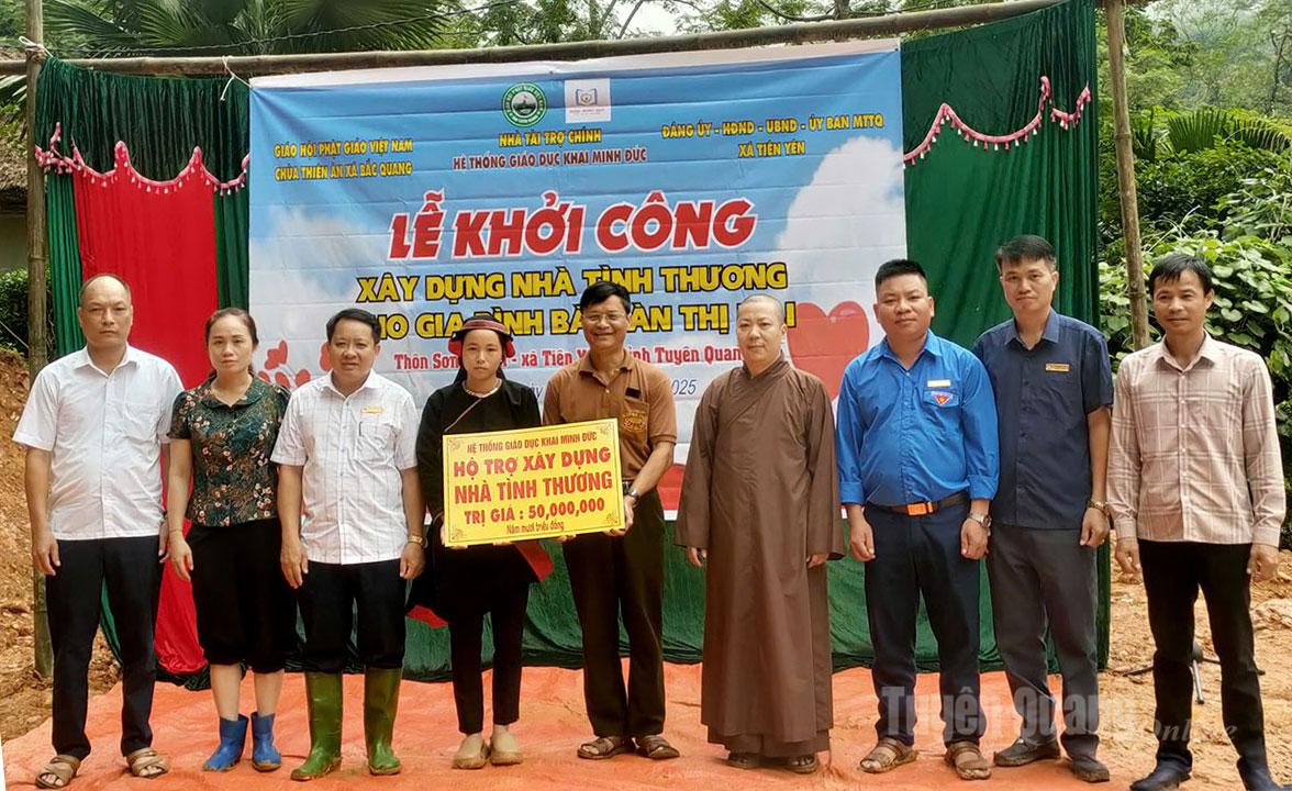 Tuyên Quang: Khởi công xây dựng nhà tình thương cho gia đình bị thiệt hại do thiên tai