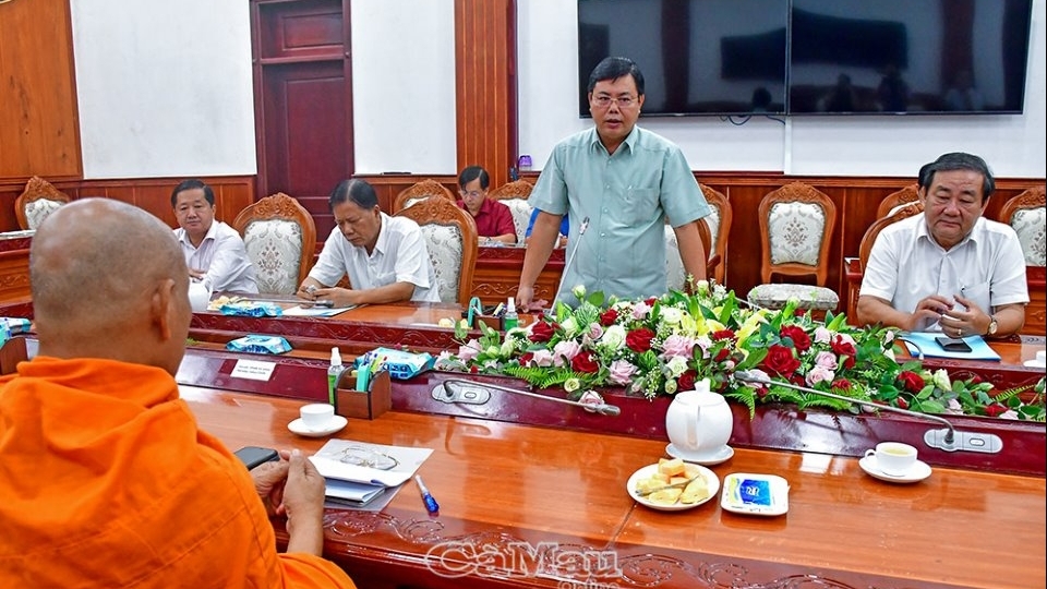 Cà Mau: Lãnh đạo tỉnh gặp gỡ đoàn đại biểu Phật giáo tỉnh