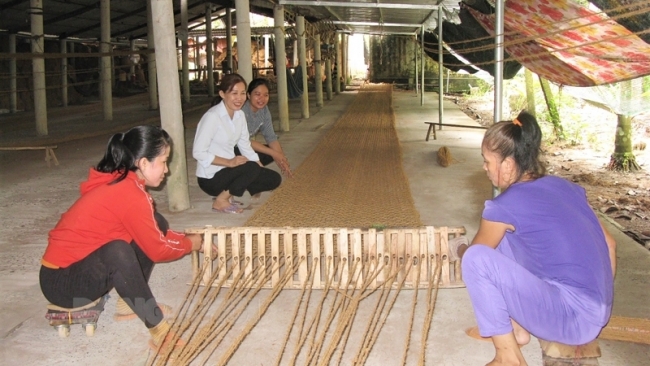 Bến Tre: Dệt thảm xơ dừa tạo công việc ổn định cho nhân công