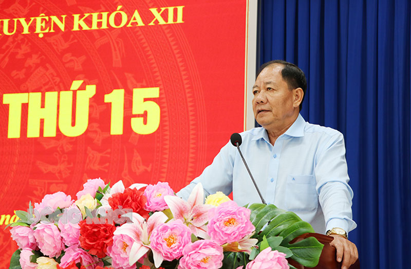 Trưởng ban Nội chính Tỉnh ủy Lê Thanh Vân phát biểu tại hội nghị
