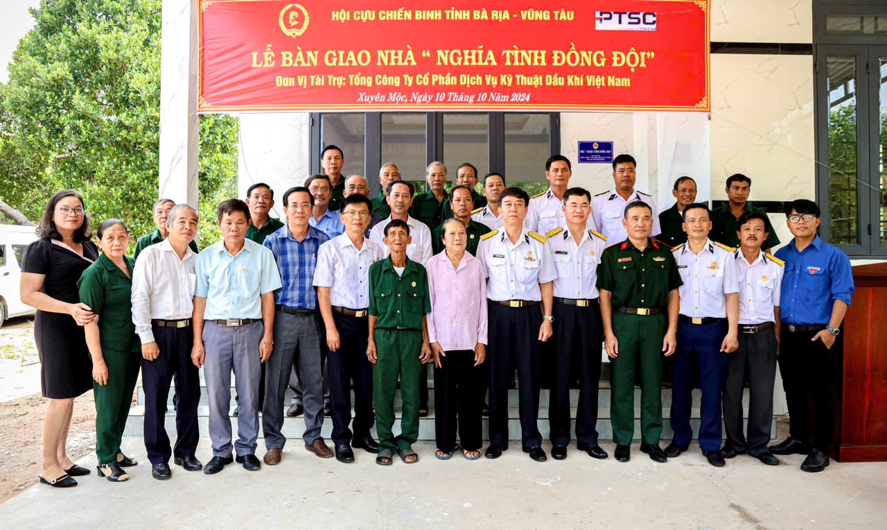 Hội Cựu chiến binh PTSC bàn giao nhà “Nghĩa tình đồng đội”