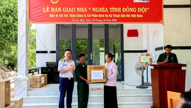 Hội Cựu chiến binh PTSC bàn giao nhà “Nghĩa tình đồng đội”