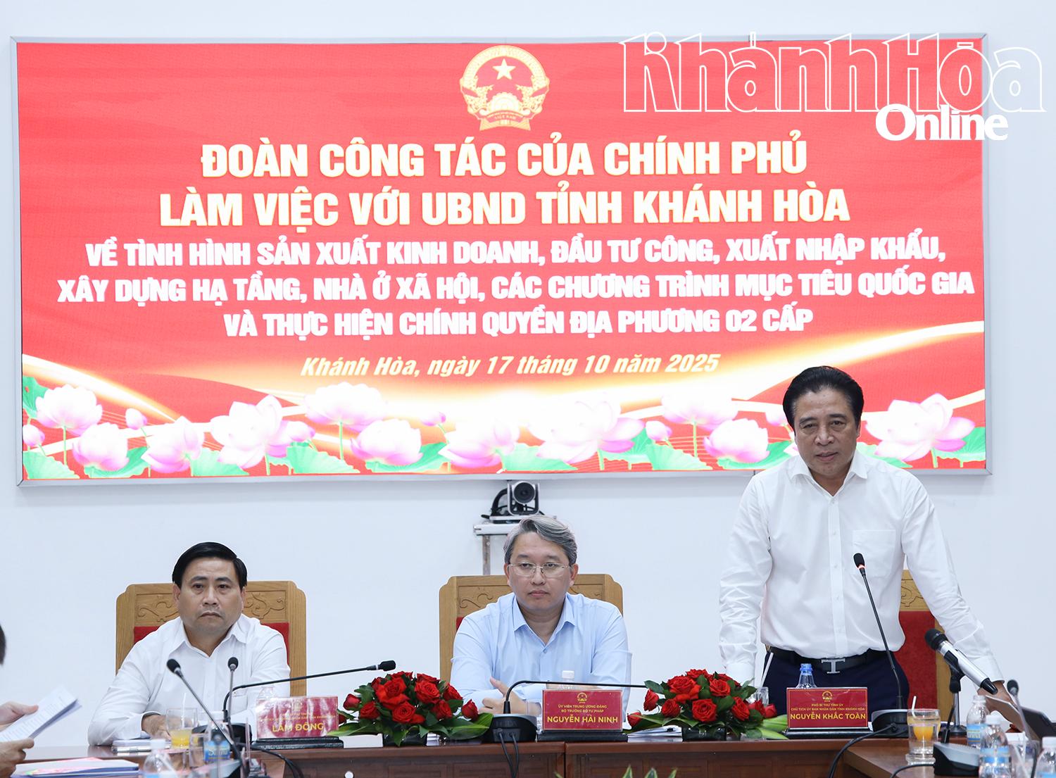 Khánh Hòa cần triệt để áp dụng cơ chế, chính sách đặc thù, đặc biệt để đột phá phát triển
