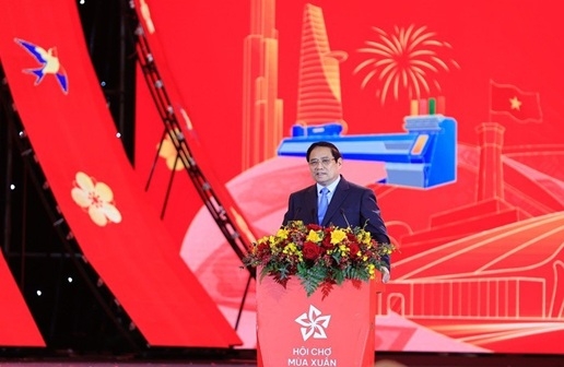 Thủ tướng Chính phủ Phạm Minh Chính phát biểu khai mạc Hội chợ Xuân năm 2026