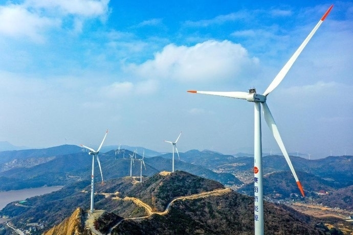 Tuabin gió trên đảo Qushan, huyện Daishan, thành phố Chu San, tỉnh Chiết Giang, phía đông Trung Quốc. Ảnh People's Daily Online
