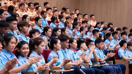 Đông đảo vận động viên của Thể thao Công an nhân dân tham dự lễ phát động.