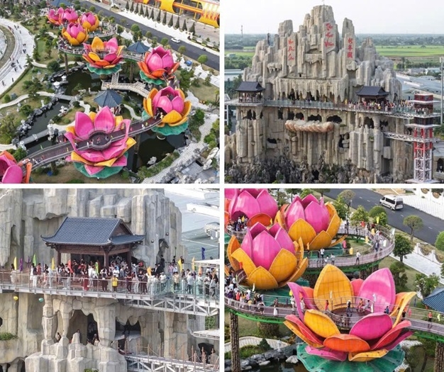 Cần Thơ: Check-in Liên Hoa Bảo Tháp - đóa sen khổng lồ rực rỡ sắc màu miền Tây