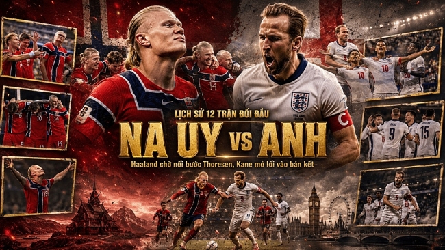 Lịch sử 12 trận đối đầu Na Uy vs Anh: Haaland chờ nối bước Thoresen, Kane mở lối vào bán kết