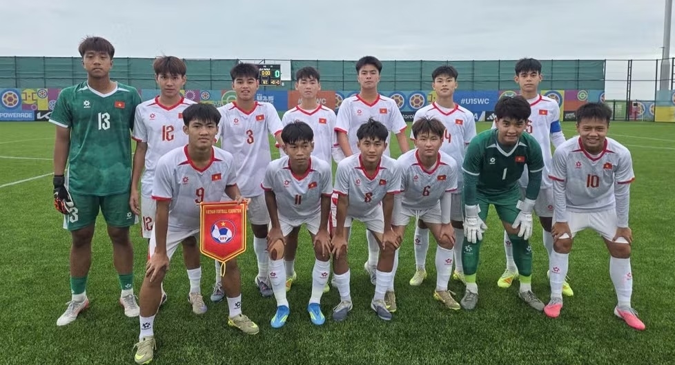 Các tuyển thủ U15 Việt Nam trước trận đấu. (Ảnh: VFF) Các tuyển thủ U15 Việt Nam trước trận đấu. (Ảnh: VFF)