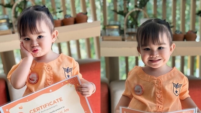 Diễn viên Kha Ly khoe bằng khen đầu đời của con gái sau 8 năm hiếm muộn