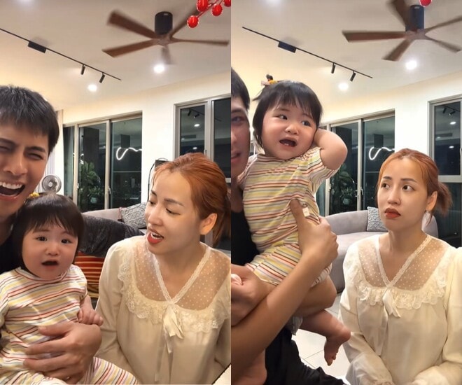 Phản ứng của con gái Puka khi nghe mẹ hát và tiệc thôi nôi 1 tuổi của bé Anya