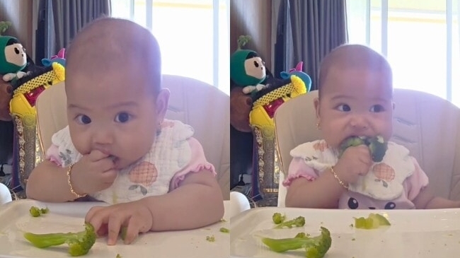 Bé Harley nhà H'Hen Niê gây sốt với clip ăn dặm tự lập đạt hơn 600.000 lượt xem