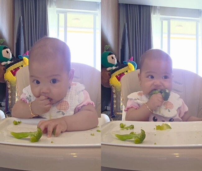 Bé Harley nhà H'Hen Niê gây sốt với clip ăn dặm tự lập đạt hơn 600.000 lượt xem
