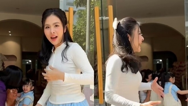 Diễn viên Vân Trang đưa cặp sinh đôi về thăm nhà ngoại tại TP.HCM sau 4 năm