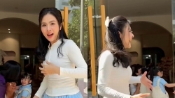 Diễn viên Vân Trang đưa cặp sinh đôi về thăm nhà ngoại tại TP.HCM sau 4 năm