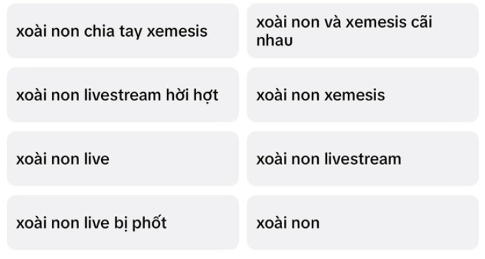 Xemesis "unfollow" Xoài Non gây xôn xao Xemesis "unfollow" Xoài Non gây xôn xao