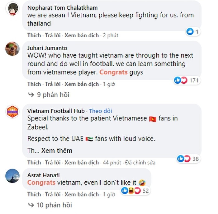 Cộng đồng bóng đá Đông Nam Á chúc mừng cột mốc lịch sử của tuyển Việt Nam