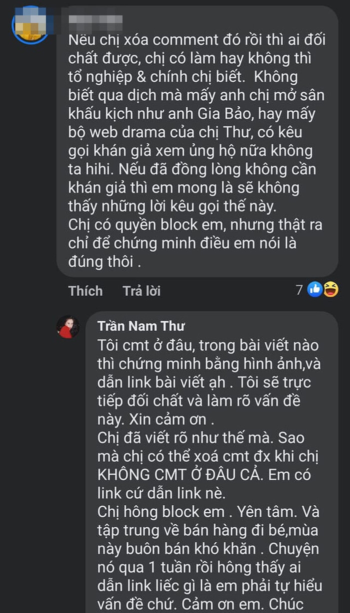 Bị netizen 'công kích' nghi xóa bình luận nhạy cảm về việc Hoài Linh làm từ thiện, Nam Thư liền lên tiếng