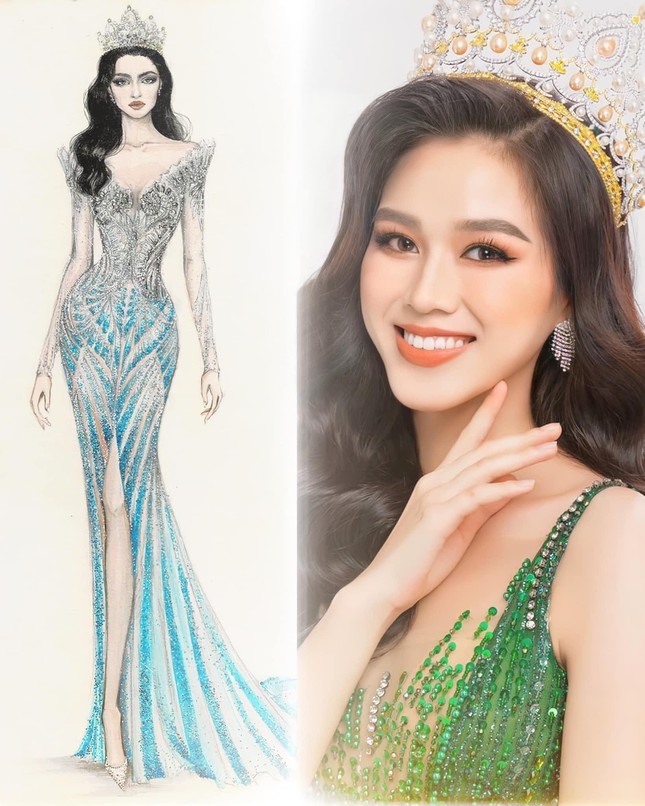 Hé lộ thiết kế được cho là váy dạ hội của Đỗ Thị Hà ở Miss World khiến fans xôn xao