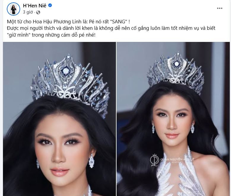 Được H"Hen Niê, Hoàng Thùy khen ngợi, tân Hoa hậu Hoàn vũ Việt Nam đáp trả tinh tế