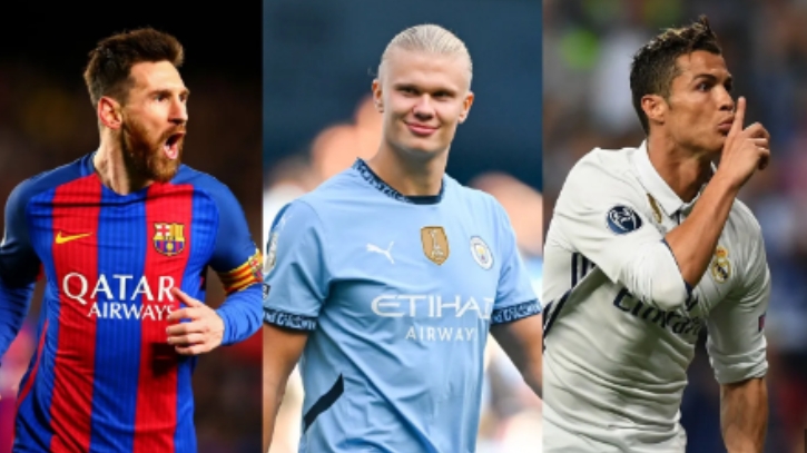 Haaland vượt mặt Ronaldo và Messi