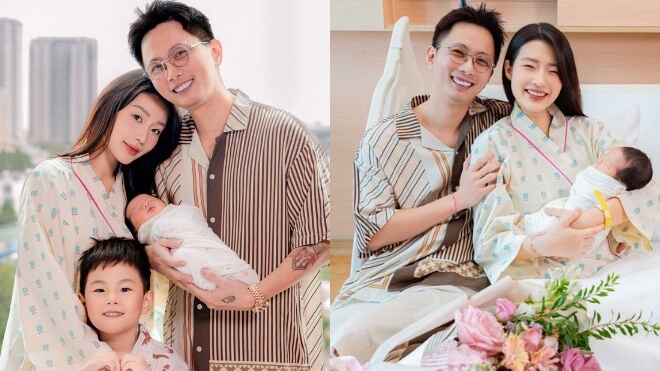 Rapper Rhymastic và bà xã Thanh Huyền đón con thứ hai: Bé Ma Bư chính thức lên chức anh trai