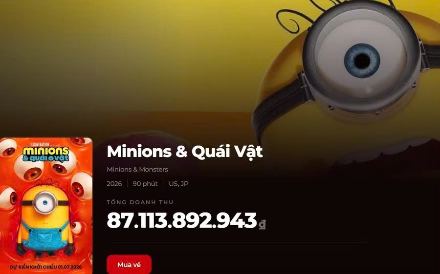 ‘Minions & quái vật’ thống lĩnh phòng vé Việt
