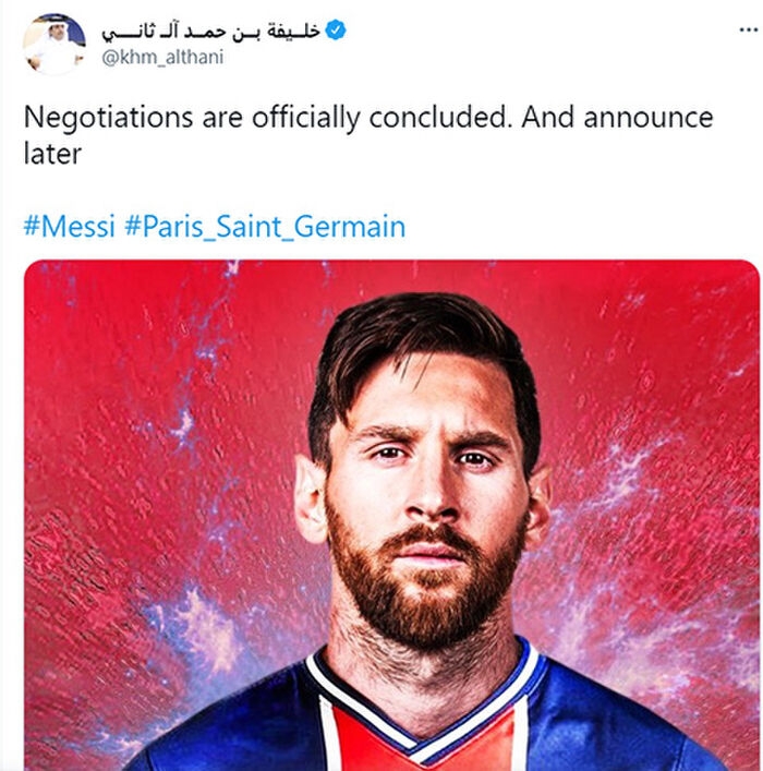 Nóng: Hoàng gia Qatar xác nhận PSG chiêu mộ thành công Messi