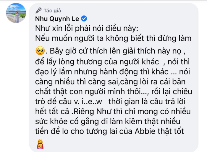 Quỳnh Như lên tiếng sau khi diễn viên Hoàng Anh 'kể khổ': 'Càng nói càng lòi ra bản chất'