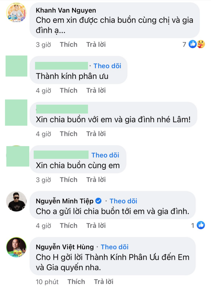 Khánh Vân, Minh Tiệp cùng dàn sao Việt gửi lời chia buồn đến gia đình Hoa hậu Thùy Lâm