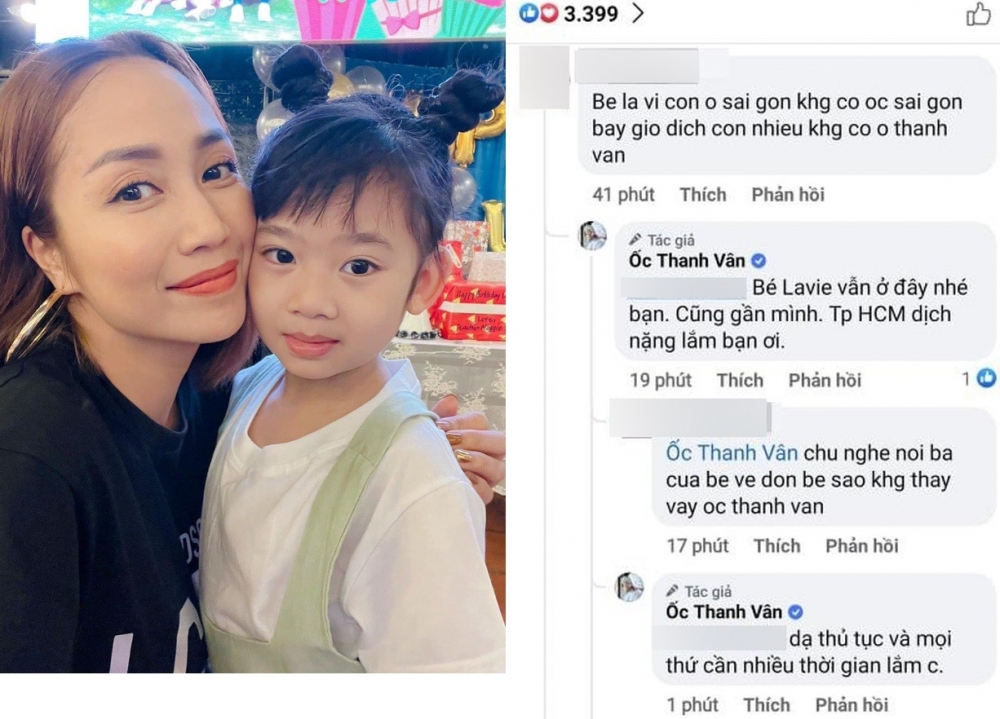 Ốc Thanh Vân chia sẻ lý do bé Lavie chưa thể sang Mỹ với bố Phùng Ngọc Huy