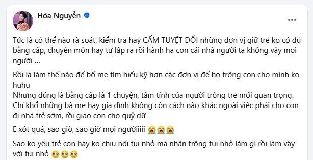 Hòa Minzy xót xa bé trai bị bảo mẫu ném tử vong