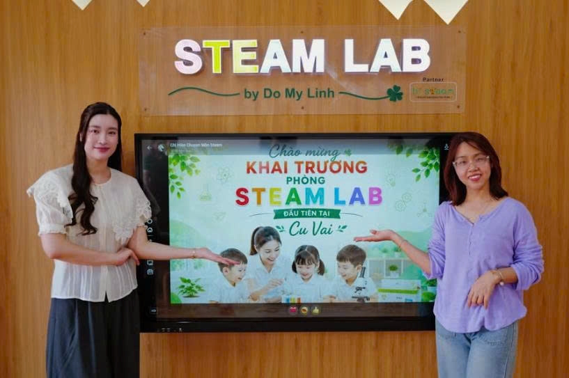 Hoa hậu Đỗ Mỹ Linh mang Steam Lab đến trẻ em Cu Vai