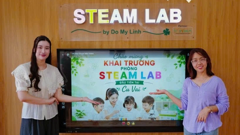 Hoa hậu Đỗ Mỹ Linh mang Steam Lab đến trẻ em Cu Vai
