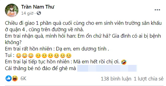 Tin hot giải trí ngày 2/9: Nam Thư chia sẻ từng tiếp xúc với F0 khi làm thiện nguyện