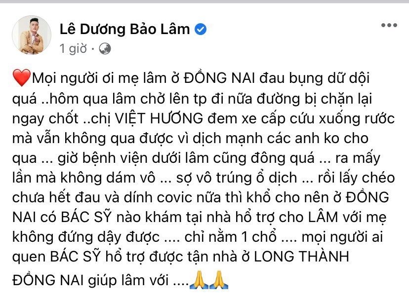 Việt Hương tiếp tục điều xe giúp mẹ Lê Dương Bảo Lâm cấp cứu