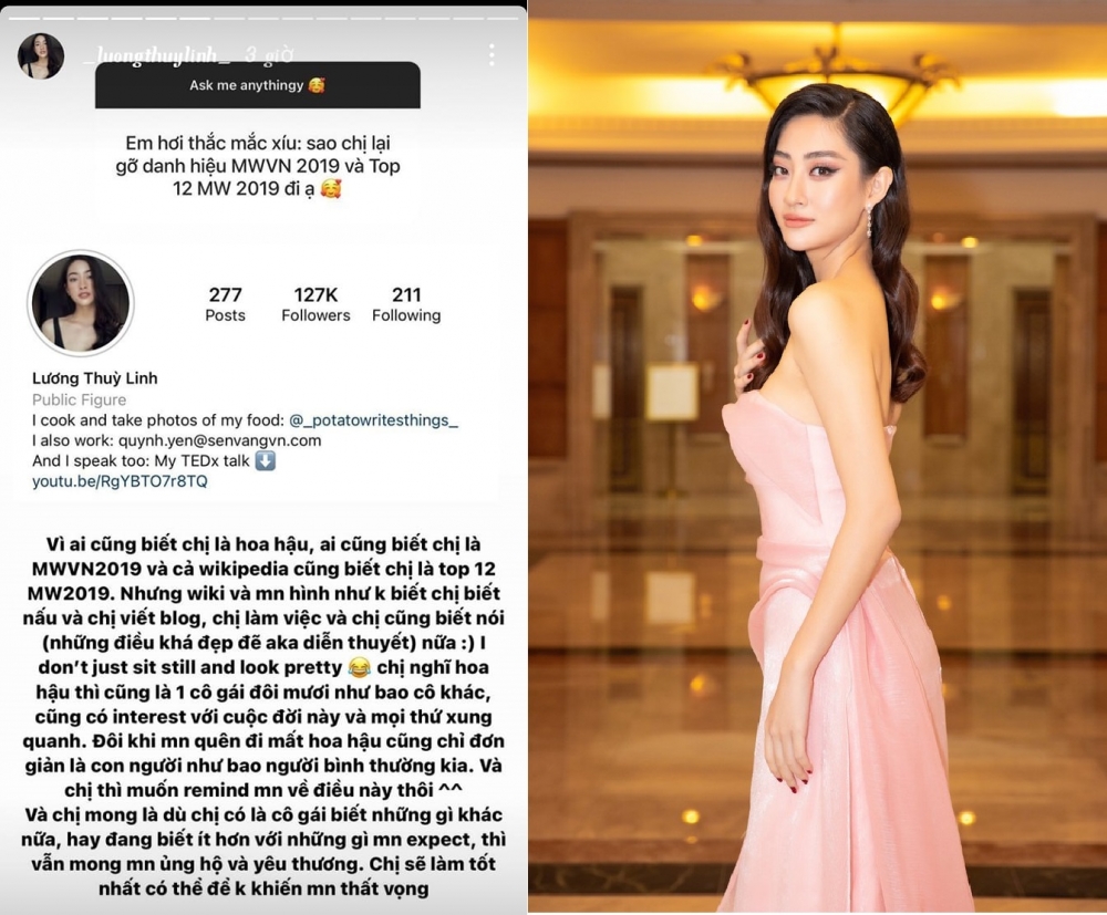 Tin hot giải trí ngày 4/9: Lương Thùy Linh gỡ bỏ danh hiệu Miss World Việt Nam 2019 trên trang cá nhân