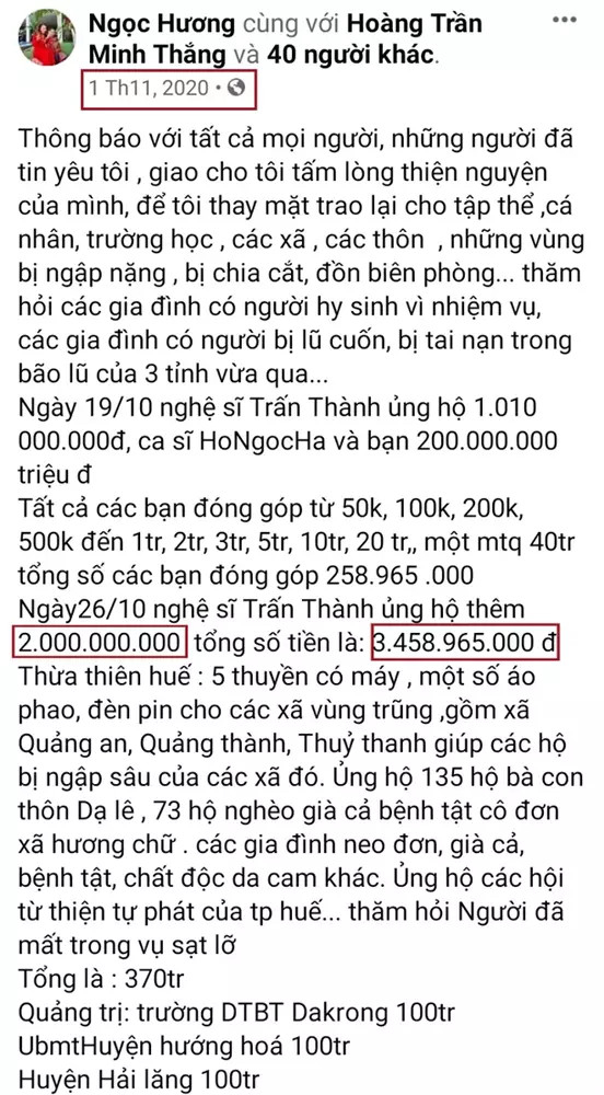 Netizen tranh cãi số tiền từ thiện Trấn Thành chuyển cho mẹ Hồ Ngọc Hà, soi ra điểm bất thường