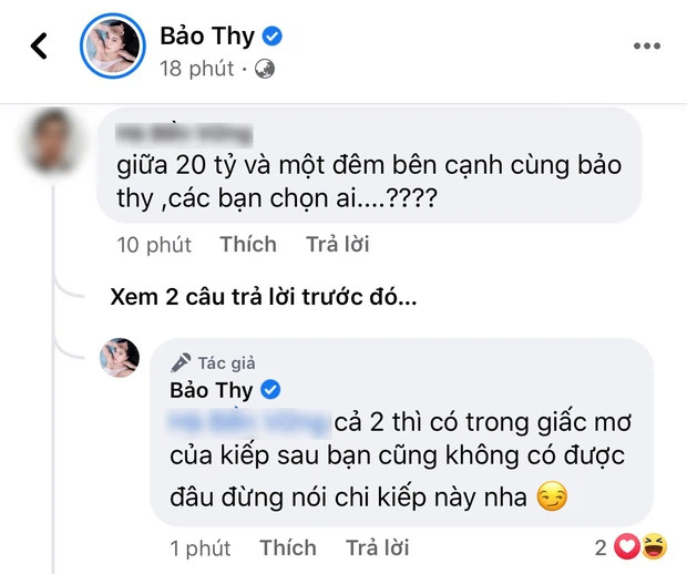 'Công chúa bong bóng' đáp trả 'cực căng' khi bị so sánh giữa 20 tỷ và 'một đêm ở cùng' Bảo Thy