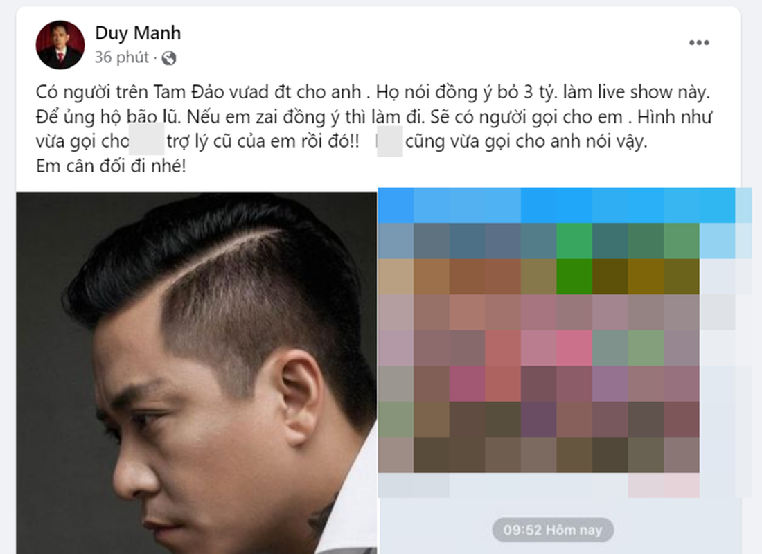 Tuấn Hưng thách Duy Mạnh cùng làm liveshow gây quỹ từ thiện